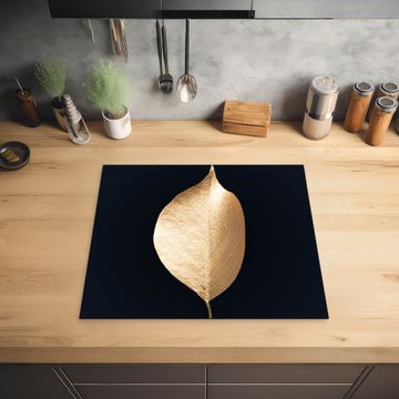 Herdabdeckplatte - Solitäres Blatt in Gold