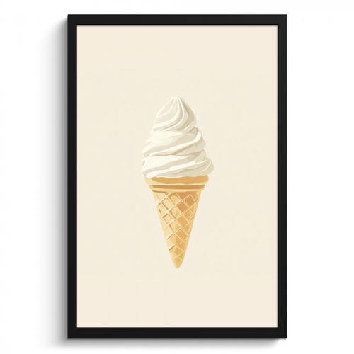 Bilder mit Rahmen - Eiswaffel - Weiß