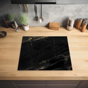 Herdabdeckplatte - Golden Lightning in Ebenholz