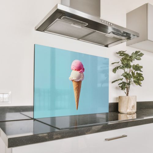 Spritzschutz Küche - Schaufel Eiscreme - Kegel - Blau