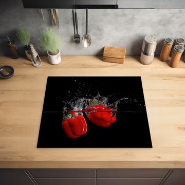 Herdabdeckplatte - Spektakel aus Paprika und Wasser