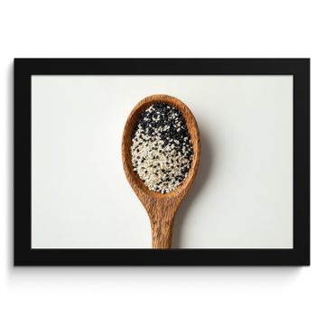Bilder mit Rahmen - Löffel - Sesam - Weiß