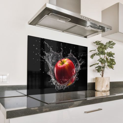 Spritzschutz Küche - Apfel - Rot - Wasser - Schwarz - Obst