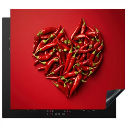 Herdabdeckplatte - Paprika - Rot - Herz