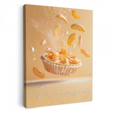 Leinwandbilder - Pfirsich - Essen - Torte - Orange
