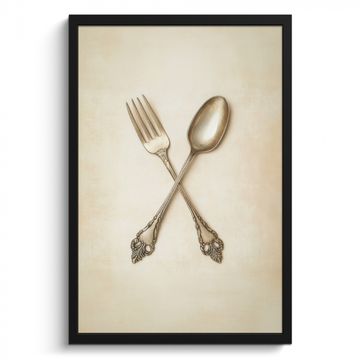Bilder mit Rahmen - Beige - Vintage - Besteck