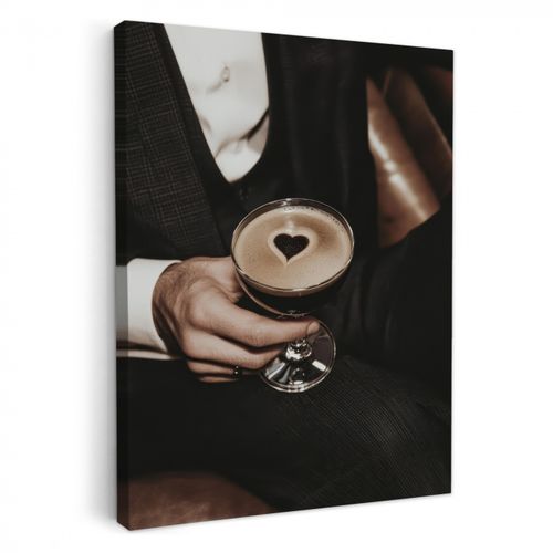 Leinwandbilder - Herz - Cocktail - Espresso Martini - Hand