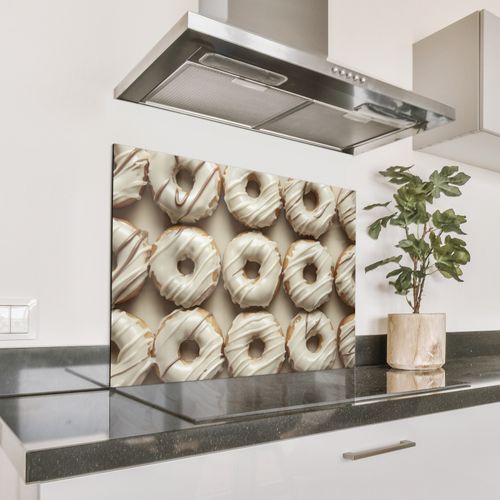 Spritzschutz Küche - Donuts - Schokolade - Weiß - Beige
