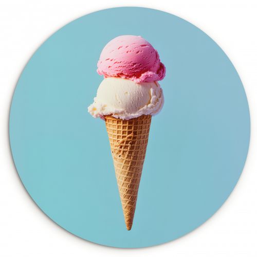 Runde Bilder - Schaufel Eiscreme - Kegel - Blau