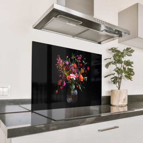 Spritzschutz Küche - Blumenstrauß - Feldblumen - Vase