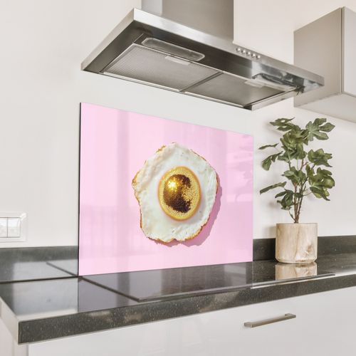 Spritzschutz Küche - Ei - Disco - Frühstück - Glitzer