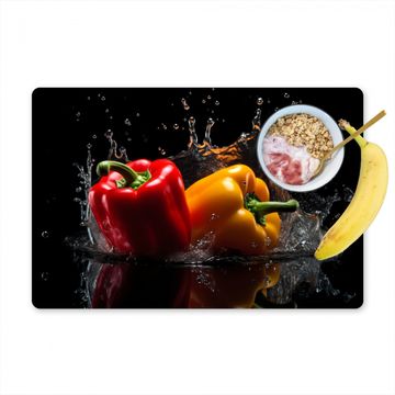 Tischset - Paprika - Wasser - Schwarz - Gemüse - Rot - Gelb - 6 Stück