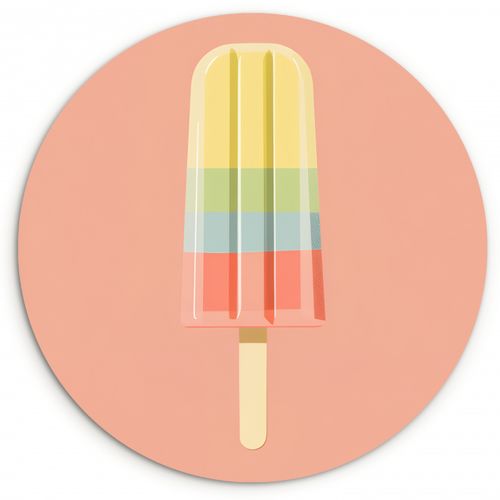 Runde Bilder - Wassereis - Pastelltöne - Minimalistisch