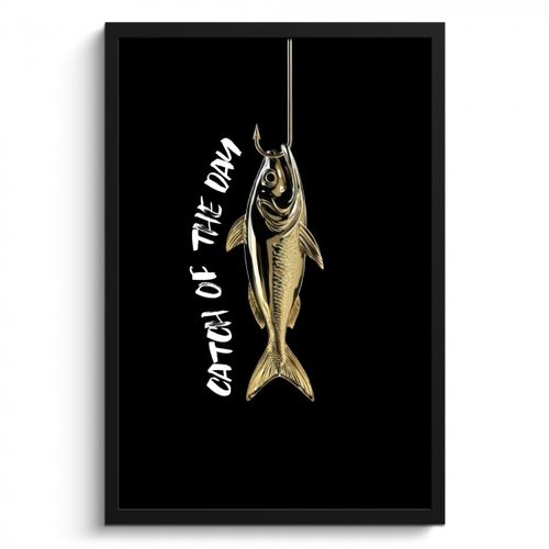 Bilder mit Rahmen - Fisch - Schwarz - Gold - Text
