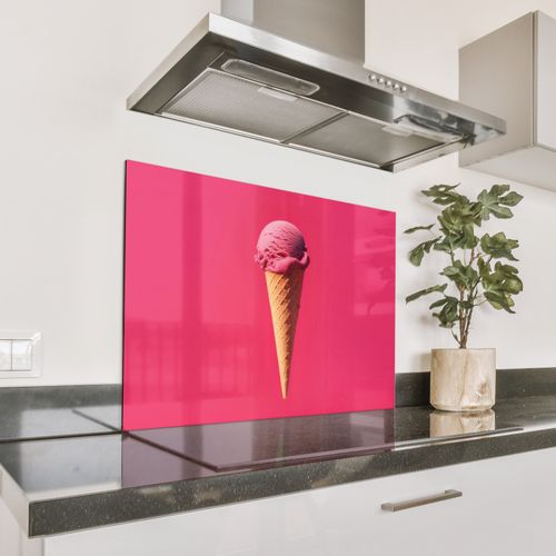 Spritzschutz Küche - Schaufel Eiscreme - Rosa - Horn