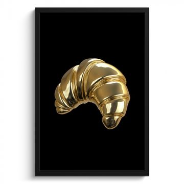 Bilder mit Rahmen - Croissant - Brot - Gold - Schwarz