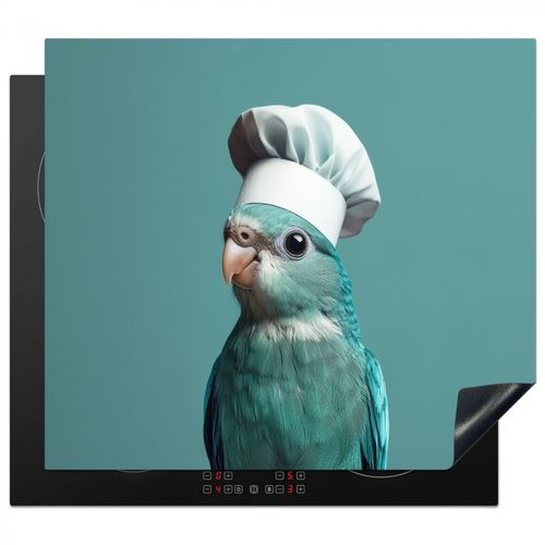 Herdabdeckplatte - Wellensittich - Vogel - Kochmütze - Süß