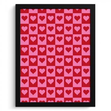 Rot - Rosa - Schachbrett - Valentinstag