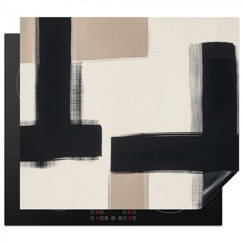 Herdabdeckplatte - Schwarz - Abstrakt - Japanisch