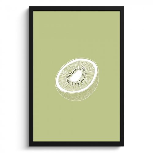 Bilder mit Rahmen - Kiwi - Strichzeichnung - Minimalistisch - Grün
