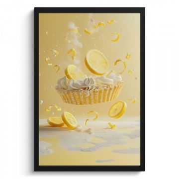 Bilder mit Rahmen - Zitrone - Kuchen - Lebensmittel - Gelb