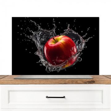 Spritzschutz Küche - Apfel - Rot - Wasser - Schwarz - Obst