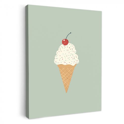 Leinwandbilder - Illustration - Eiscreme - Sprenkeln - Kirsche