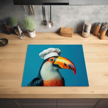Herdabdeckplatte - Tukan - Papagei - Vogel - Kochmütze