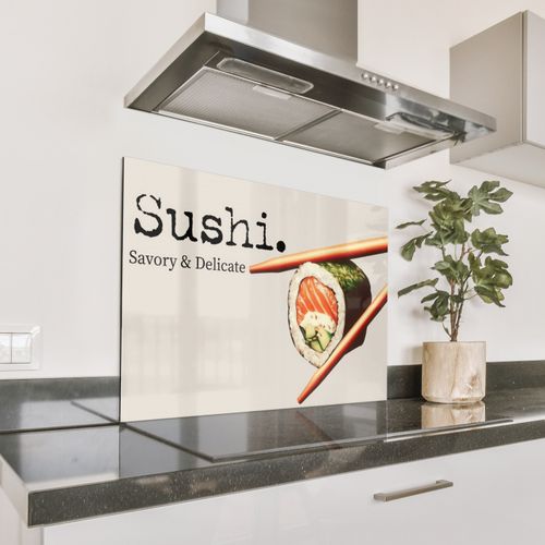 Spritzschutz Küche - Sushi - Lachs - Reis - Japanisch