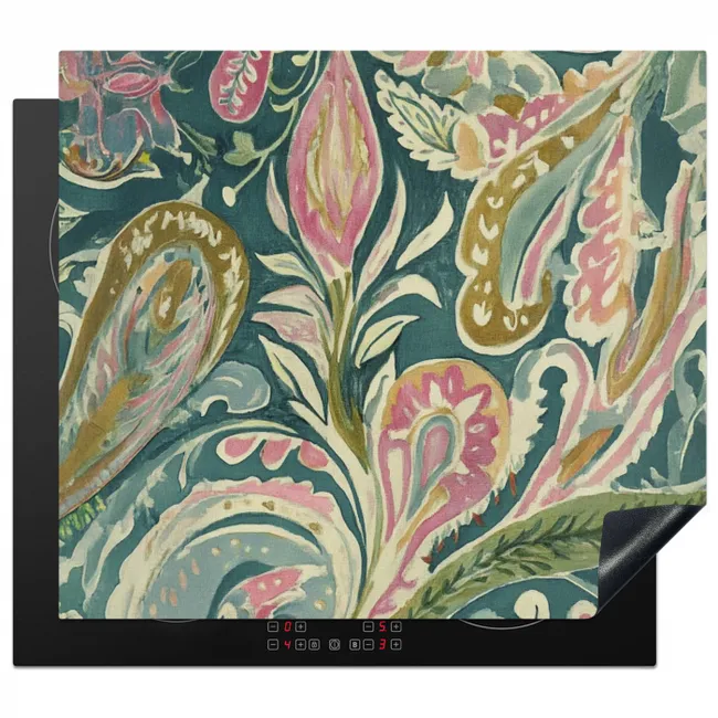 Herdabdeckplatte - Gemustert - Bunt - Verschnörkelt - Grün