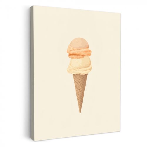 Leinwandbilder - Minimalist - Schaufel Eiscreme - Horn - Beige
