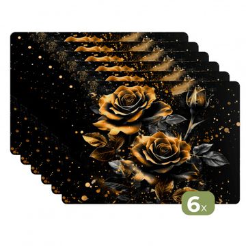 Tischset - Sternennacht der Rosen - 6 Stück