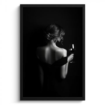 Bilder mit Rahmen - Frau - Wein - Kleid