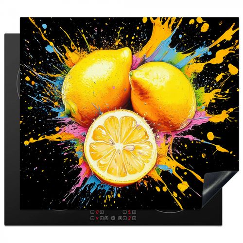 Herdabdeckplatte - Zitrone - Graffiti - Farbenfroh - Farbe - Modern