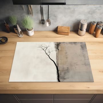 Herdabdeckplatte - Wabi sabi - Pflanze - Beige