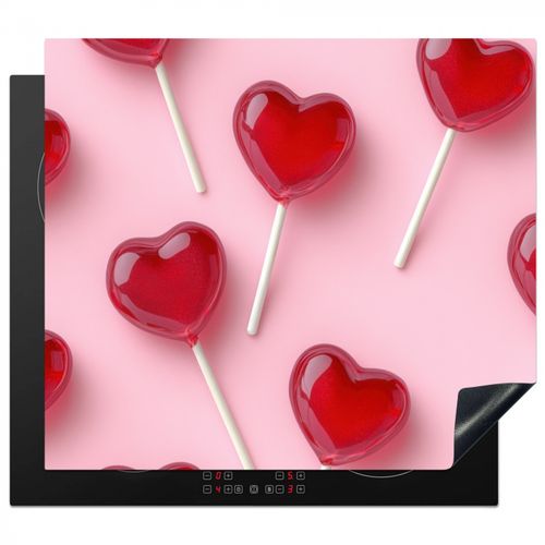Herdabdeckplatte - Lutscher - Herzen - Rosa