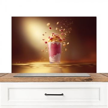 Spritzschutz Küche - Himbeere - Smoothie - Getränk - Rosa