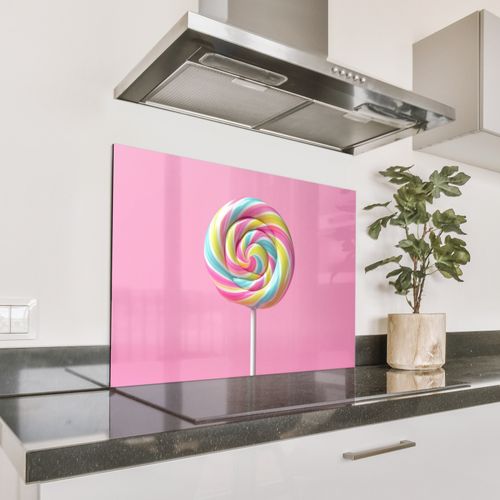 Spritzschutz Küche - Lollipop - Rosa - Süßigkeit - Süß