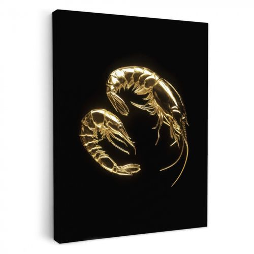 Leinwandbilder - Shrimps - Schwarz - Gold - Tiere