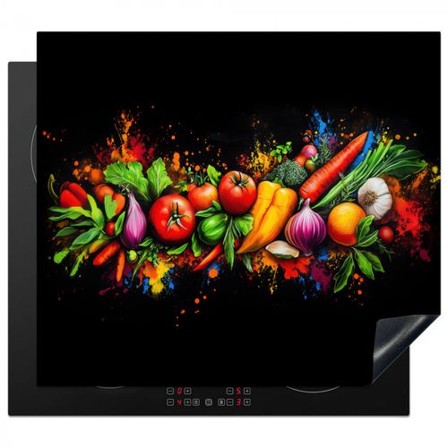 Herdabdeckplatte - Gemüse - Lebensmittel - Kräuter - Graffiti - Kochen