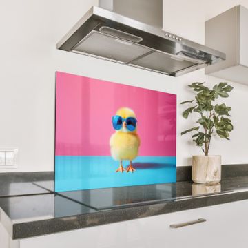 Spritzschutz Küche - Chick - Sonnenbrille - Blau