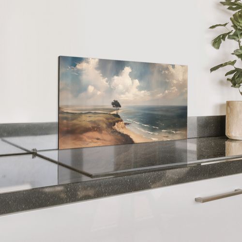 Spritzschutz Küche - Klippe - Meer - Baum