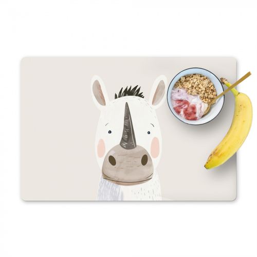 Tischset - Nashorn - Wildtiere - Pastellfarben - 6 Stück