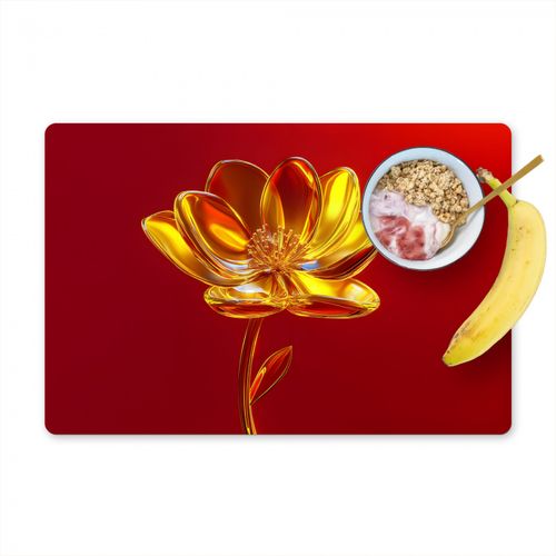 Tischset - Blume - Gold - Gläser - 6 Stück