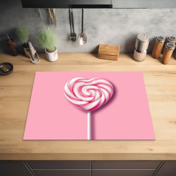 Herdabdeckplatte - Süßigkeit - Lutscher - Herz - Rosa