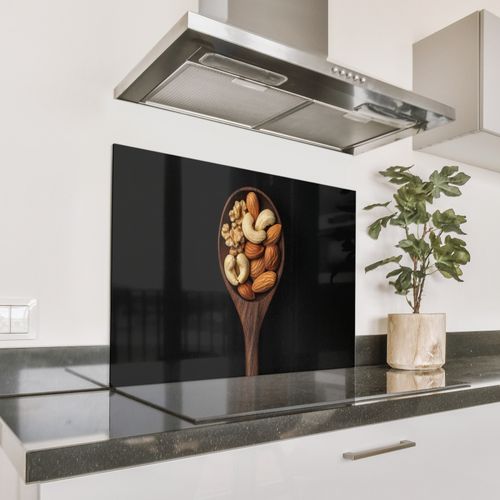 Spritzschutz Küche - Holz - Walnuss - Schwarz
