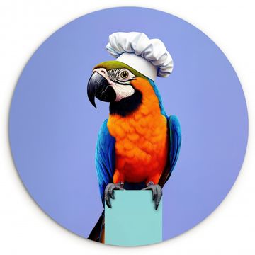 Runde Bilder - Papagei - Kochmütze - Vogel - Spaß