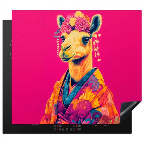 Herdabdeckplatte - Kamel - Blumen - Kimono - Fächer