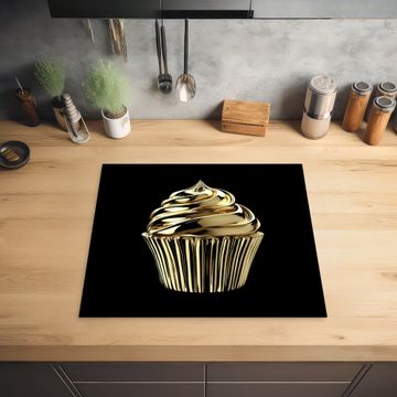 Herdabdeckplatte - Cupcake - Lebensmittel - Gold - Schwarz