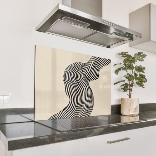 Spritzschutz Küche - Gewellt - Linien - Abstrakt - Silhouette
